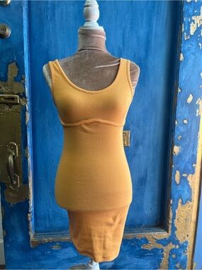 Signature8 Mustard Ribbed Tank Chemise